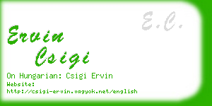 ervin csigi business card